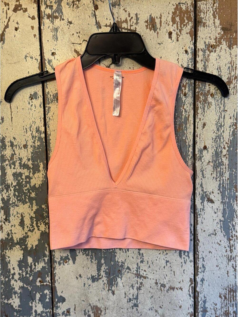 Out from Under Orange ribbed cropped tank, size small